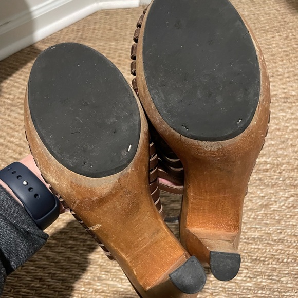 Michael Kors Brown Leather Strappy Sandals with Wooden Heels Size 8 - Picture 9 of 9